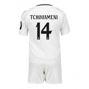 Real Madrid Aurelien Tchouameni #14 Dětské Domácí dres komplet 2024-25 Krátký Rukáv (+ trenýrky)